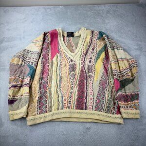 Coogi Australia Cream / Pink Vintage Wool Sweater Women’s Size L